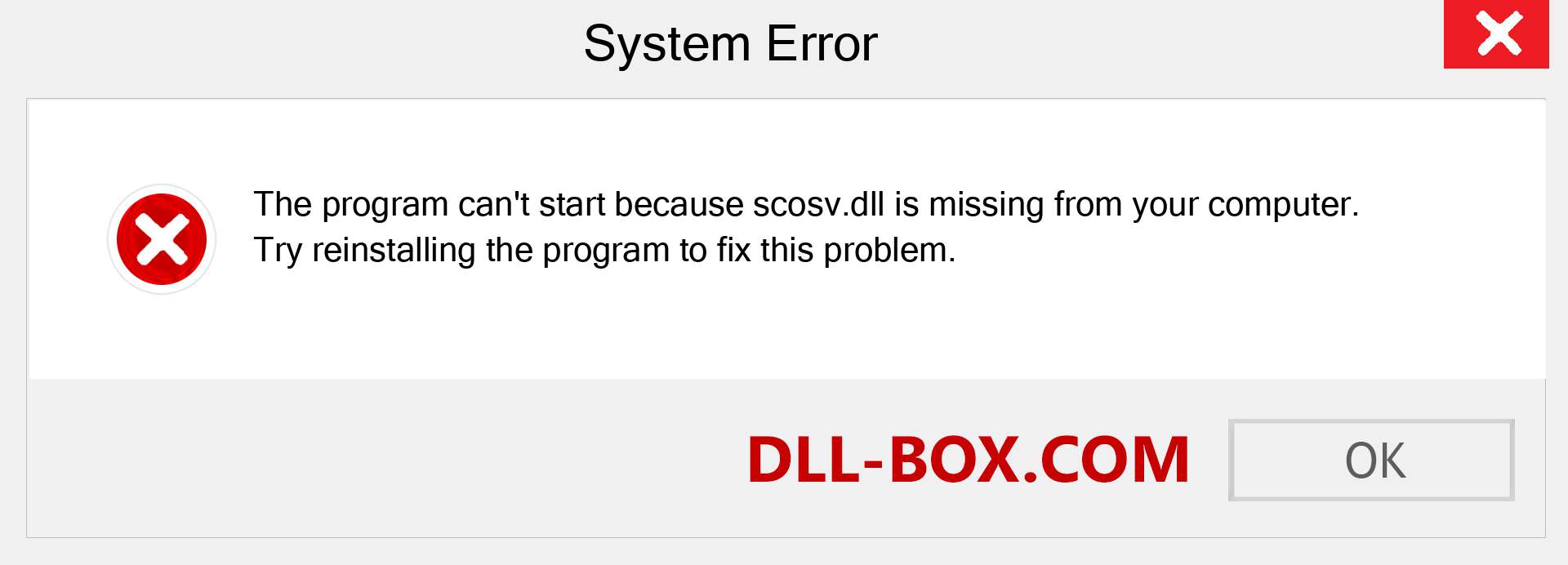  scosv.dll file is missing?. Download for Windows 7, 8, 10 - Fix  scosv dll Missing Error on Windows, photos, images